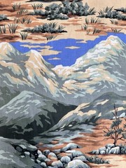 Springs Industries Southwestern Desert Mountain Landscape Fabric Quilting 44×64”