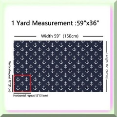 Nautical Design Upholstery Fabric 36×58 inches