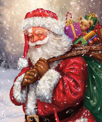 36″ x 43″ Christmas Santa & Gift Sack Panel $3.99 Ships ANY Amount Of Fabric