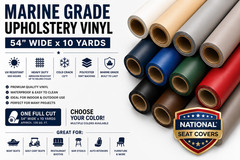 Marine Grade Upholstery Vinyl 54″ x 10 Yards Heavy Duty UV Resistant Many Colors