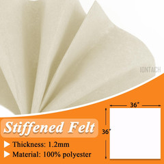 Ivory Felt Fabric 36″ x 36″ (1 Square Yard), Stiff 1.2mm Thick Felt Square for C