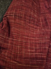 Thick plaid red flannel material Dark Red 42 X 53 Camping And Other Outside Gear