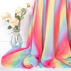 2 Panels 29×18 ft Rainbow Chiffon Wedding Arch Draping Fabric Sheer Decor