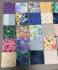 Hand-Cut Fabric Quilt Squares 2″ x 2″ Assorted Floral Cotton Patterns 100 Pieces
