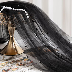 2 Yards Black Pearl Tulle Fabric, 60 Inch Wide | Wrinkle Free, Pearl Mesh Fabric