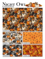 Northcott – Night Owl – Packed Pumpkins – Charcoal, Fabric by the Yard