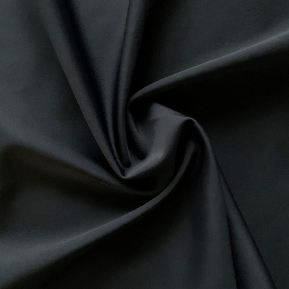 Carvico Vita Italian Swimwear Fabric Black Recycled Nylon Spandex Econyl by Yard