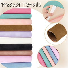 10Pcs 10 Colors Faux Suede PU Leather Fabric Soft Smooth Frosted Synthetic