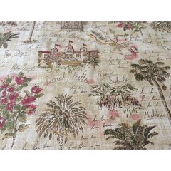 Retired Waverly Sunset Boulevard Fabric 1.8 + Yards CA Landmarks Tea Stained Tan