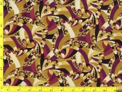 Purple Red Black & Cream Swirls Loops Leafy Vine Honey By The Yard CPAYEL05730