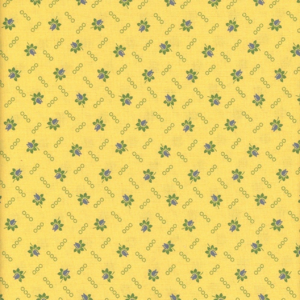 Marcus Fabrics Sheryl Johnson 1800s Civil War Repro Woof & Warp Yellow Tulip FQ
