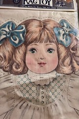 VTG The ToyWorks ” Girl with Blue Bows” Sealed Kit Cloth Doll Cut and Sew NOS