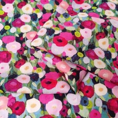 55” Wide By Yards Pink Floral Viscose Fabric Soft Clothing Robe Material Rayon