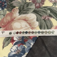 Richloom Floral Screen Print Fabric 108 X 55 Inches 3 Yard Yellow Upholstery VTG
