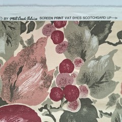 Apples Grapes Leaves Allover Screen Print Scotchgard Mill Creek Fabrics 3+ YDS