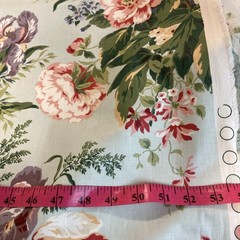 Vtg Cottagecore Cotton Chintz Deborah Danser Fabriyaz Floral Decor Fabric MINT