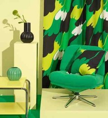 Ikea ANGSFIBBLA Pre-cut Fabric Abstract Green Curtains 59×118″ 305.690.43 NEW
