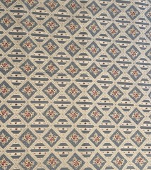 Vintage Cotton Fabric Tudor Rose by Fabri-Quilt Blue 44” X 49”