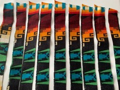 16 Genuine Pendleton Wool Fabric Remnant Strips Scrap Craft 3” X 32” Aztec
