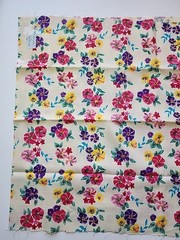 45″ X 22.5″ Floral Cotton Linen Sewing Craft Quilting Fabric Remnant Colorful