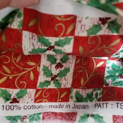 Brother Sister Design Studio A Crackled Christmas Checkered Hollyberry 2 Yards