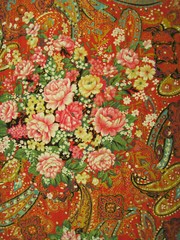 FLORAL Fabric by Charles BrotHers Design Metallic Accents 43 X 66 inches.