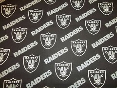LAS VEGAS RAIDERS NFL DESIGN 100% COTTON 1/2 YARD PIECE BRAND NEW BLACK