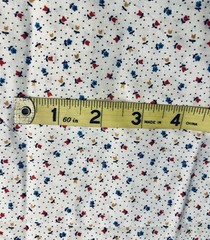 VTG Spring Mills Tiny Ditzy CALICO Red & Blue Florals & Blue Dots on White BTFQ