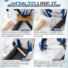 15-Piece Carbon Fiber Repair Kit with 59×12″ 3K 200G Fabric, Epoxy Resin & Harde