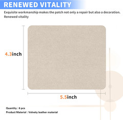 Sofa Repair Patch, 6 Piece Microfiber Patches, Self Adhesive Fabric