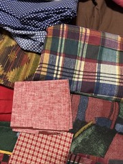 Large 13 Ib Lot Of Fabric Christmas Patterns Lace green Plaid Stripes Hearts