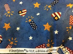 FOURTH OF JULY HEARTS, STARS & FIREWORKS BY DREAMSPINNERS- COTTON- 1 3/8 YARDS