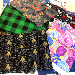 Fabric Remnant Lot Various Colors Sizes and Material Types 22 Different & Disney