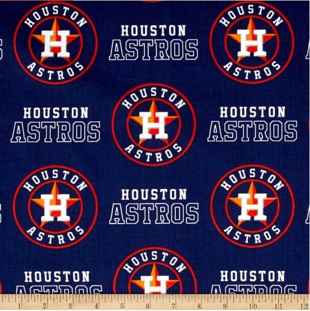 BTHY MLB Houston Astros Navy Cotton Fabric By The Half Yard Major League