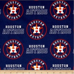 BTHY MLB Houston Astros Navy Cotton Fabric By The Half Yard Major League