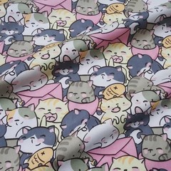 48 PCS Cat Charm Pack Fabric Squares, 5 x 5, Quilting Cotton, Precut, Sewing