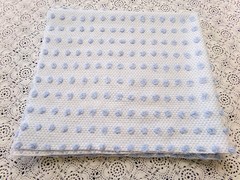 Bubble Pop Blue Woven Vtg Chenille Bedspread Fabric Coastal Chic 21″ x 23″ Pc