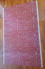 SOLARIUM RICHLOOM 2.5 Yds Fabric Remnant Ethnic Pointillism Red Print Outdoors