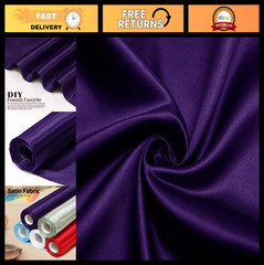 Dark Purple Satin Fabric 55″ Wide by the Yard, 10 Yards | Soft Charmeuse for Wed
