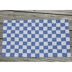 White Blue Patchwork Cotton Hand Quilted Quilt Piece