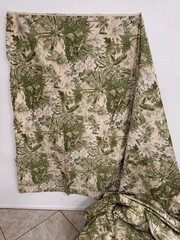 Vintage Polished Cotton Chintz Fabric Green Cream Floral Made US 1 Yd more avail