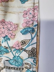 40s 50s Floral Motifs Cotton Fabric 36.5″w X 1.1yds Feedsack Style STAINED