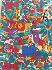 Cotton Fabric Jungle Animals Princess Inc #919 1 YD +31″
