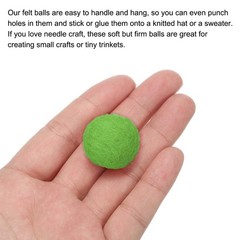 Wool Felt Balls Beads Woolen Fabric 2cm 20mm Green for Home Crafts 10Pcs