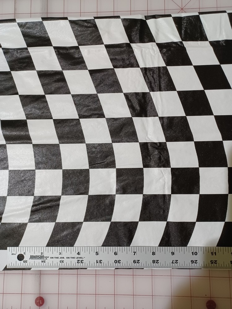 Wavy Racing Check 1.5″ Springs Foam-Backed Vinyl Fabric 35″ x 28″ Remnant