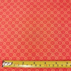 2yds Synergy Coral Orange & Dark Pink Geometric Floral Print Avlyn Inc