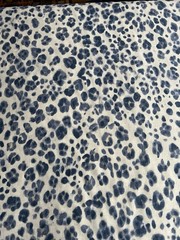 Fabric Thibaut PANTHERA Navy 100% Linen Printed Sold as 7 Continuous Yards New