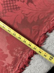 Red Floral Fabric Damasco Ruby Cotton 1.5 Yd x 57″ Remnant Fabric Upholstery