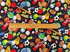 ON THE MOVE by Hoffman International Fabrics – 2 1/3 yds X 42″ – sportsball!