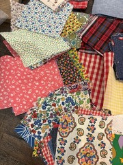 Large Lot Vintage Fabric Scrap Lot Floral Patterned Cotton Quilt Sewing Remnants